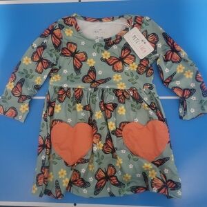 Charming Butterfly Dress with Heart Pockets